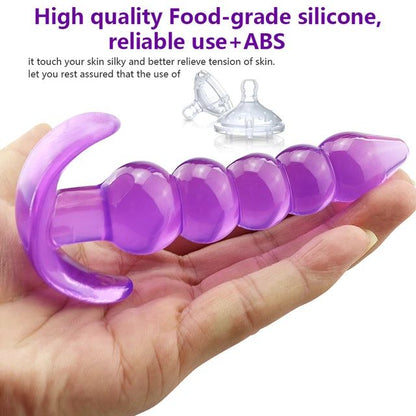 Soft Silicone Anal Plugs Anal Beads Dildo Butt Plug Prostate Massage Unisex