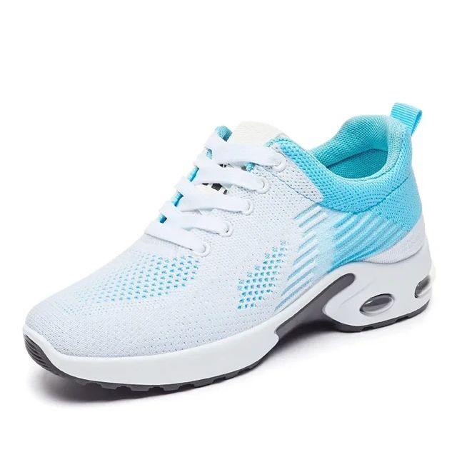 Breathable Lace-up Running Shoes for Women, Air Cushion Athletic Sneakers