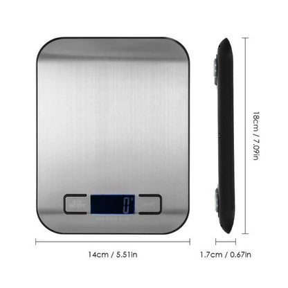 5/10KG Digital Kitchen Scale Stainless Steel Portable Kitchen Food Scale LED