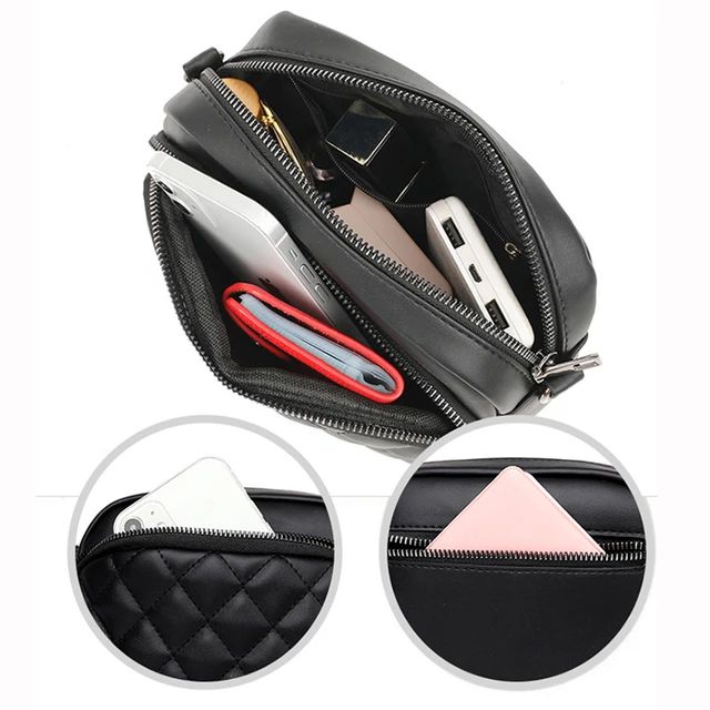 Diamond Lattice Women's Shoulder Bag Leather Female Crossbody Bags