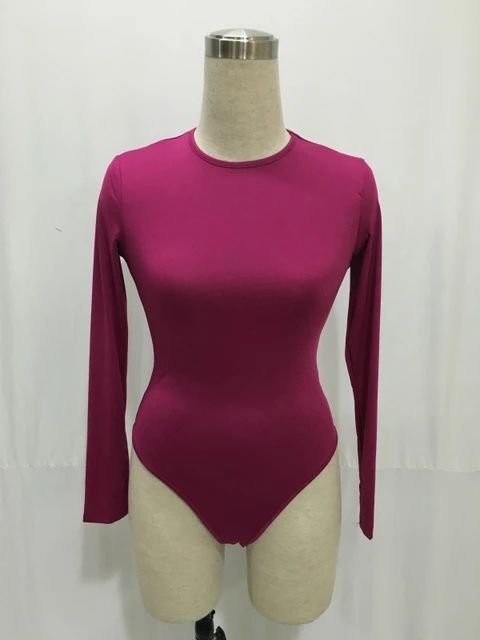 13 Colors Long Sleeve O Neck Casual Bodysuit Women Body Tops