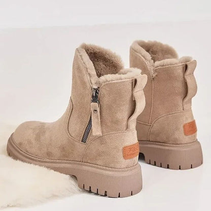 2024 Women's Snow Boots Winter Mid-Tube Plus Velvet Thickened Warm Cotton Shoes Fur Integrated