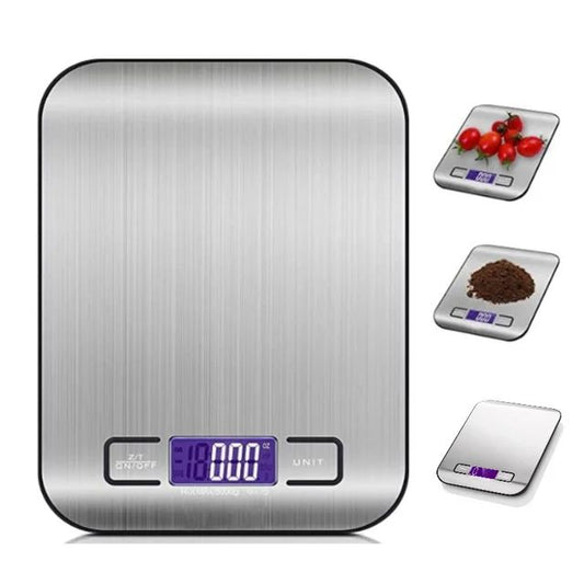 5/10KG Digital Kitchen Scale Stainless Steel Portable Kitchen Food Scale LED
