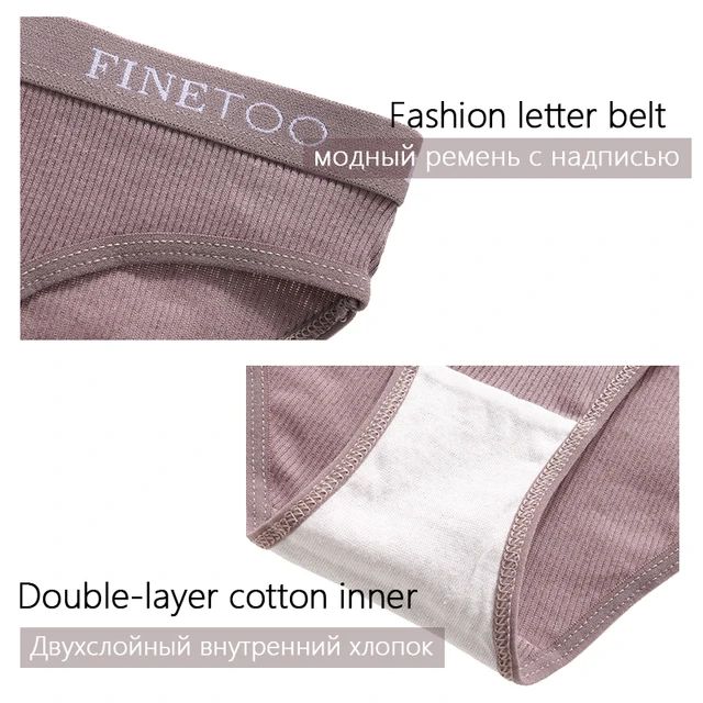 FINETOO 3PCS/Set Women's Underwear Cotton Panty Sexy Panties Female