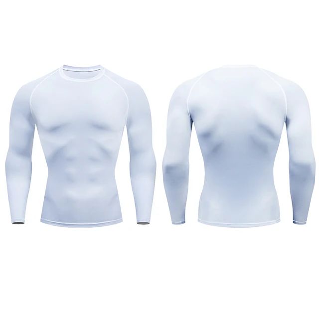 Men Compression Running T-shirt Fitness Tight Long Sleeve Sport Shirts Training