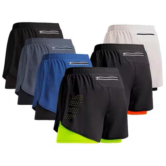 Sport Shorts Men Sportswear Double-deck Training Short Pant Summer