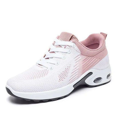 Breathable Lace-up Running Shoes for Women, Air Cushion Athletic Sneakers