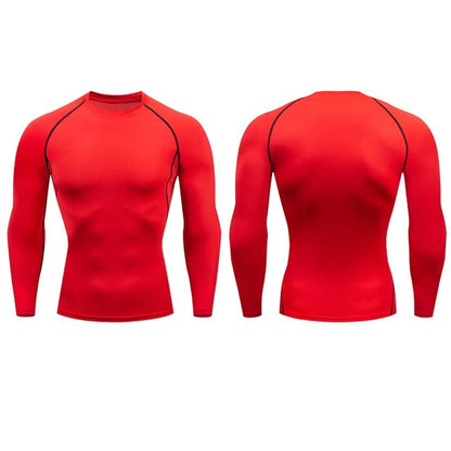Men Compression Running T-shirt Fitness Tight Long Sleeve Sport Shirts Training