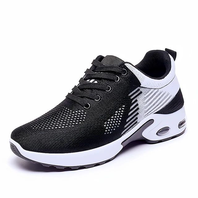 Breathable Lace-up Running Shoes for Women, Air Cushion Athletic Sneakers