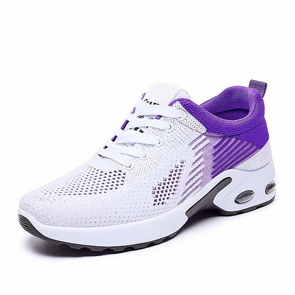 Breathable Lace-up Running Shoes for Women, Air Cushion Athletic Sneakers