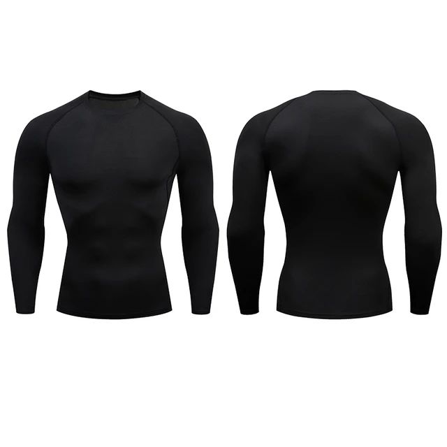 Men Compression Running T-shirt Fitness Tight Long Sleeve Sport Shirts Training