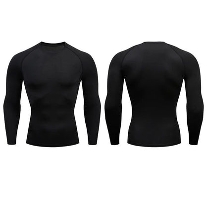 Men Compression Running T-shirt Fitness Tight Long Sleeve Sport Shirts Training