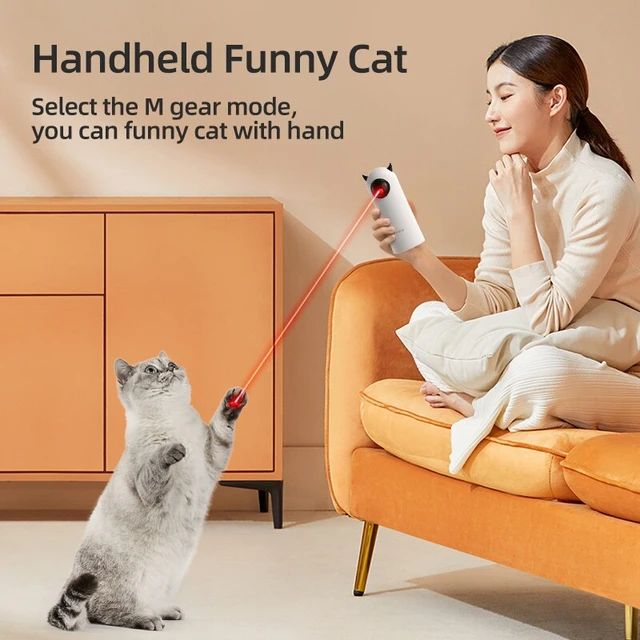 ROJECO Automatic Cat Toys Interactive Smart Teasing Pet LED Laser Indoor Cat Toy