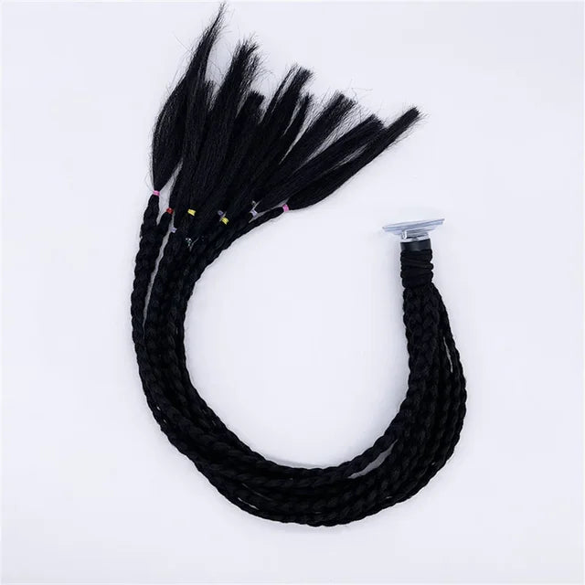 Helmet Braid Pigtails Ponytail Women Motorcycle Helmet Decoration Braid Ponytail, Pigtails Braids