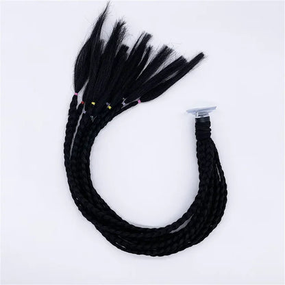 Helmet Braid Pigtails Ponytail Women Motorcycle Helmet Decoration Braid Ponytail, Pigtails Braids