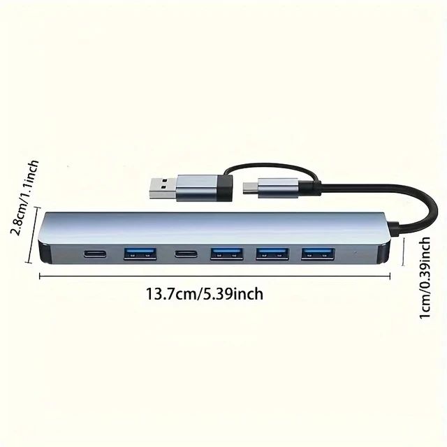 USB C Hub USB Hub 3.0, VIENON Aluminum 7 in 1 USB Extender