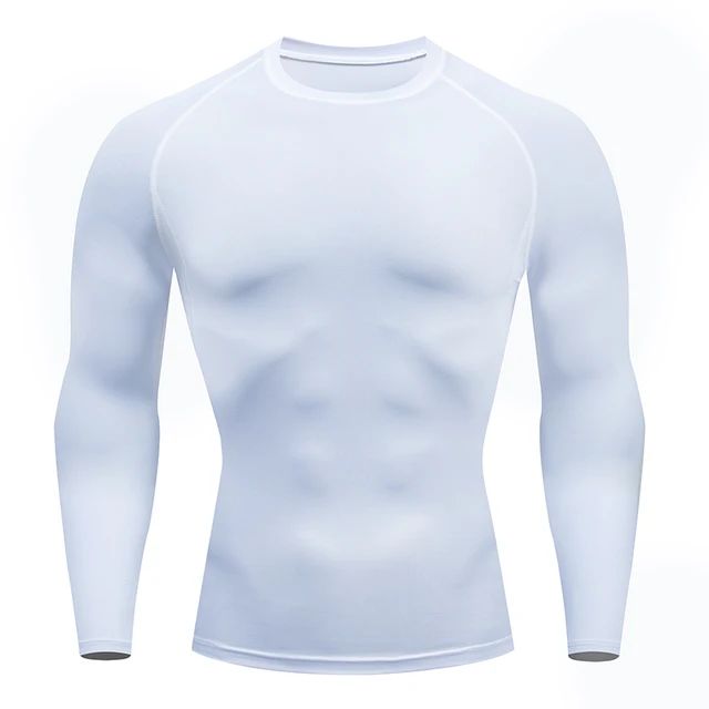 Men Compression Running T-shirt Fitness Tight Long Sleeve Sport Shirts Training