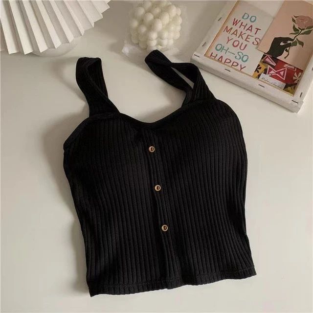 Cute Sleeveless Cropped Tank Top Women's Crop Top Summer Korean