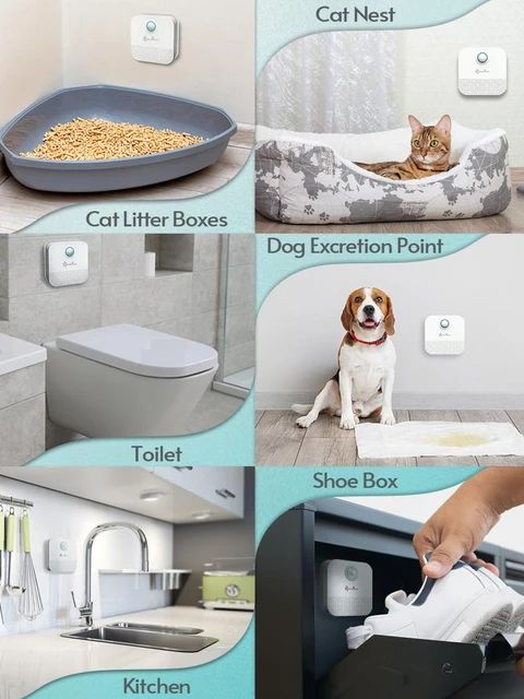 DownyPaws 4000mAh Smart Cat Odor Purifier For Cat Litter Box Deodorizer