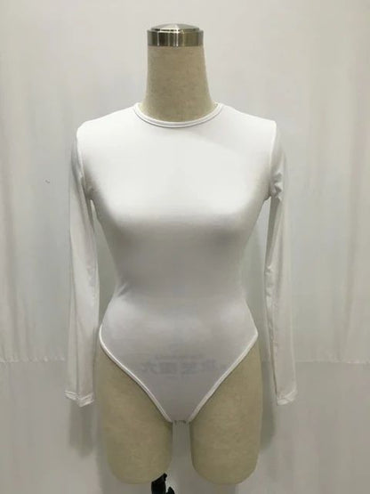 13 Colors Long Sleeve O Neck Casual Bodysuit Women Body Tops