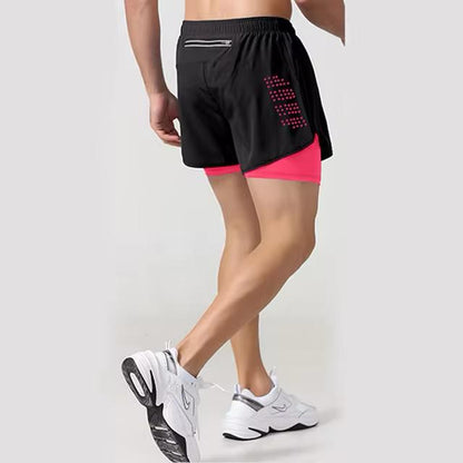 Sport Shorts Men Sportswear Double-deck Training Short Pant Summer