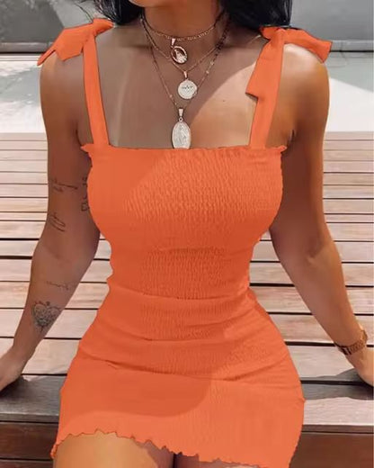 Trendy Solid Strap Short White Dresses Off Shoulder Sexy Skirt Pullover Sheath