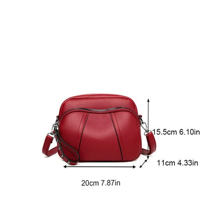 Solid Color Fashionable Rivet Zipper Women's Mobile Phone Bag Simple Soft