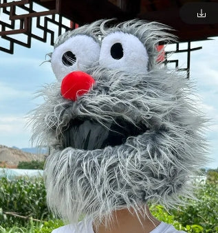 Fluffy Cartoon Moto Full-Face Protective Helmet Cover