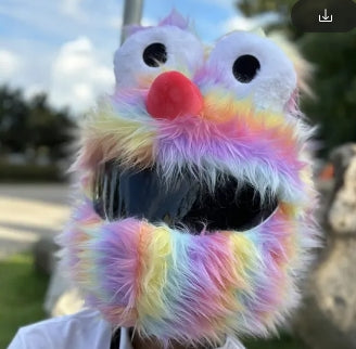 Fluffy Cartoon Moto Full-Face Protective Helmet Cover