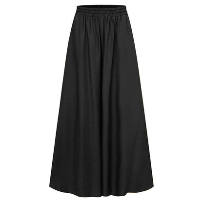 Spring And Summer Women's Wide Leg Pants Ice Silk Fold Retro