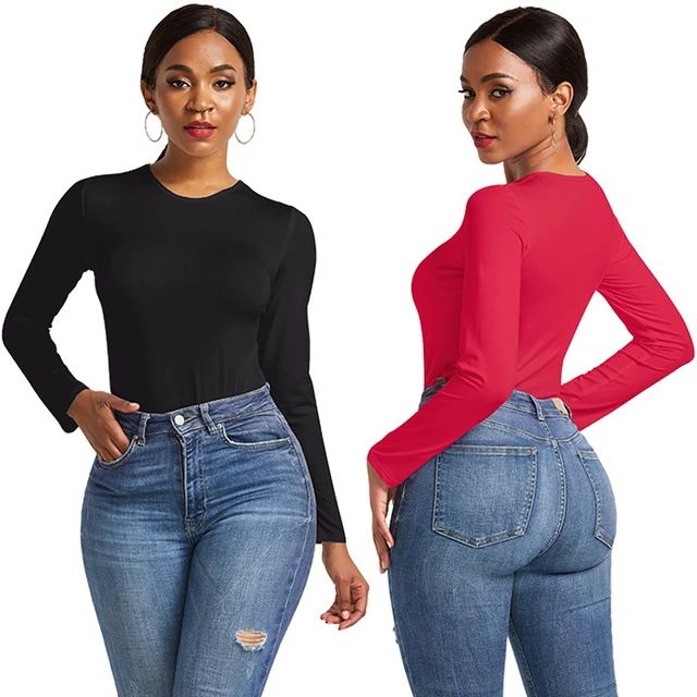 13 Colors Long Sleeve O Neck Casual Bodysuit Women Body Tops