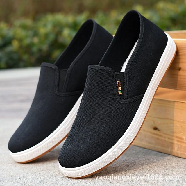 Men Canvas Shoe Casual Sneaker for MenLight Slip-on Vulcanized Comfortable