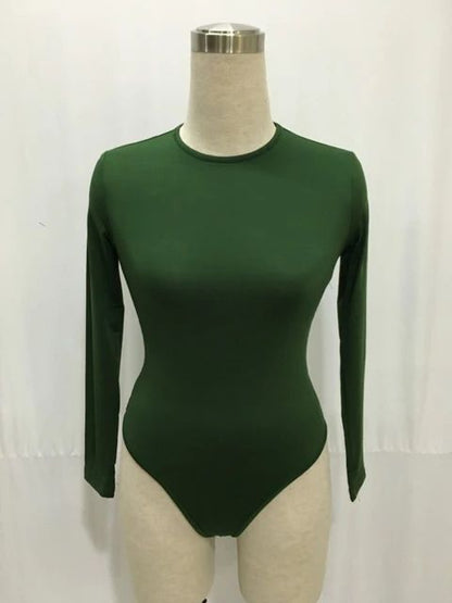 13 Colors Long Sleeve O Neck Casual Bodysuit Women Body Tops
