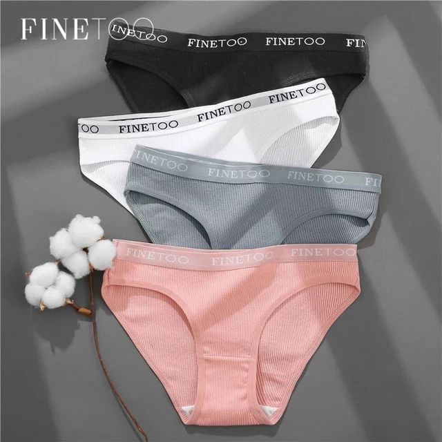 FINETOO 3PCS/Set Women's Underwear Cotton Panty Sexy Panties Female