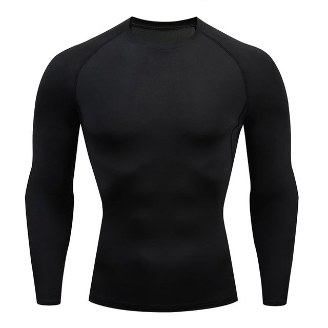 Men Compression Running T-shirt Fitness Tight Long Sleeve Sport Shirts Training