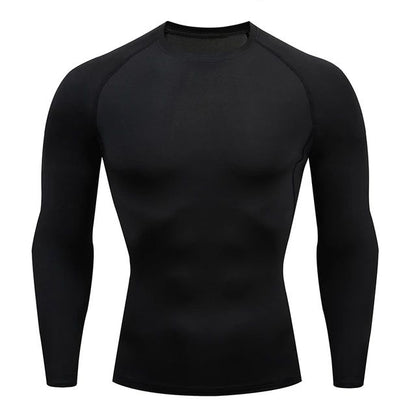 Men Compression Running T-shirt Fitness Tight Long Sleeve Sport Shirts Training