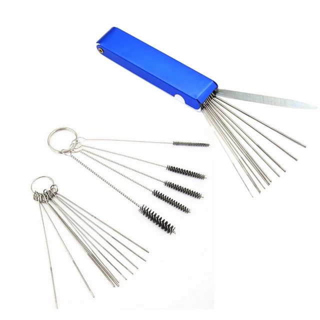 Carburetor Cleaning Tool Carbon Dirt Jet Remove Brushes Needles for Car