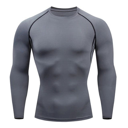 Men Compression Running T-shirt Fitness Tight Long Sleeve Sport Shirts Training