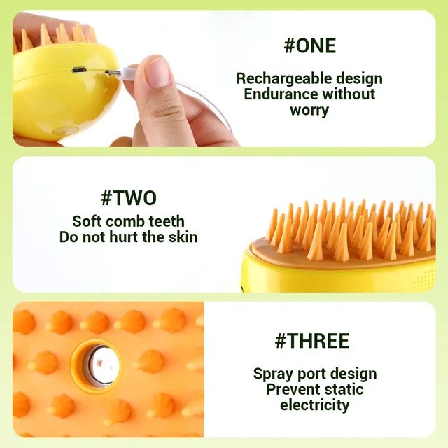 Cat Dog Steamy Brush Steam Brush Electric Sprayer for Massage Pet Grooming