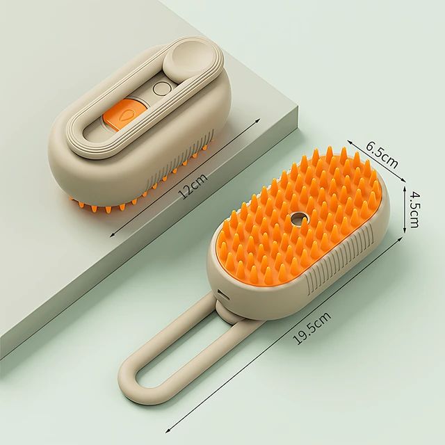 Pet Steam Brush Cat Dog Cleaning Steamy Spray Massage Beauty Comb 3 In 1