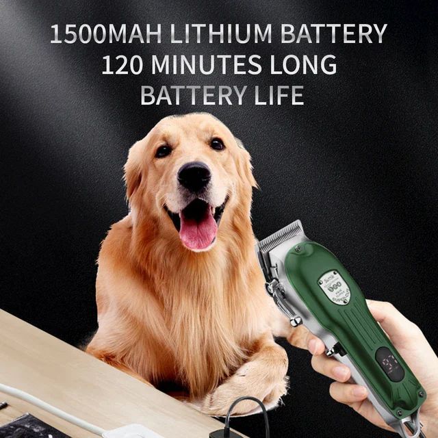 Professional Dog Hair Clipper All Metal Rechargeable Pet Trimmer Cat Shaver