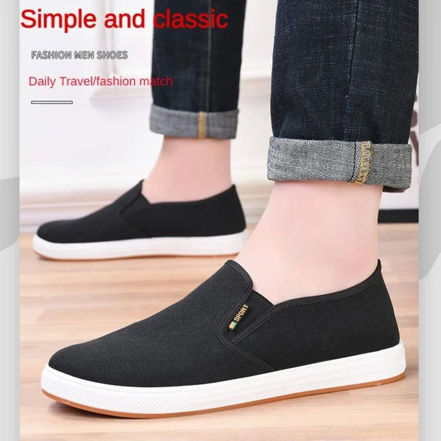 Men Canvas Shoe Casual Sneaker for MenLight Slip-on Vulcanized Comfortable