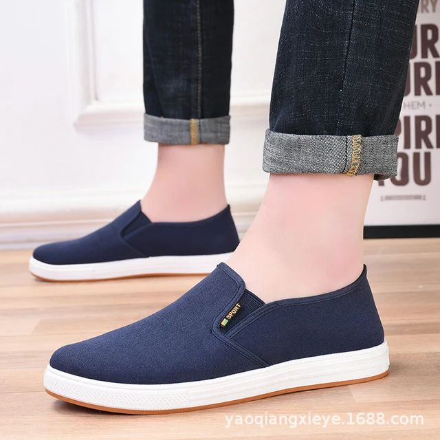 Men Canvas Shoe Casual Sneaker for MenLight Slip-on Vulcanized Comfortable