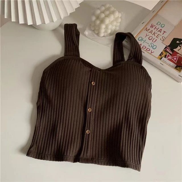 Cute Sleeveless Cropped Tank Top Women's Crop Top Summer Korean