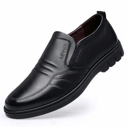 Man Sport Shoe Loafers Men Non-slip Leather Slip-on Black Driving Shoes