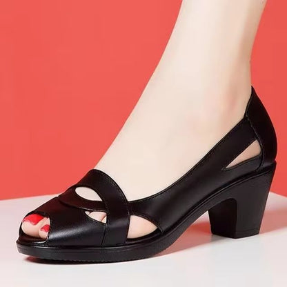 Women Shoes Peep Toe Pumps Hollow Outs High Heels Sandals Boat Shoes