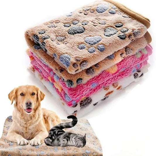 Soft Fluffy High Quality Pet Blanket Cute Cartoon Pattern Pet Mat Warm and Comfortable