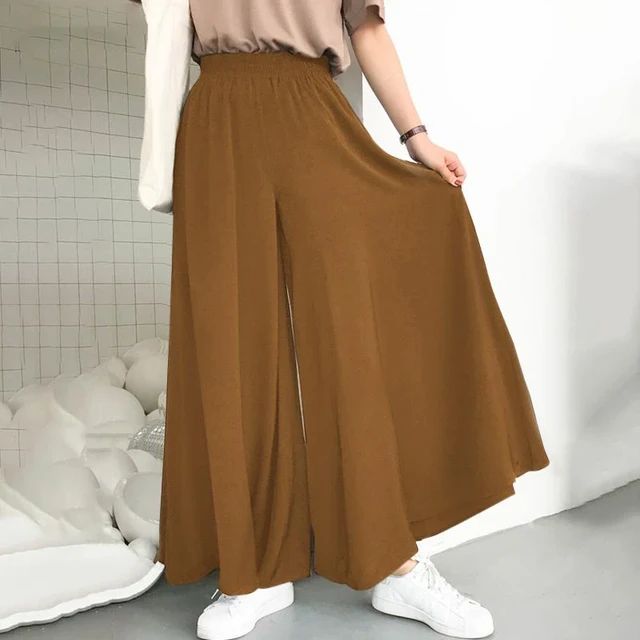 Spring And Summer Women's Wide Leg Pants Ice Silk Fold Retro