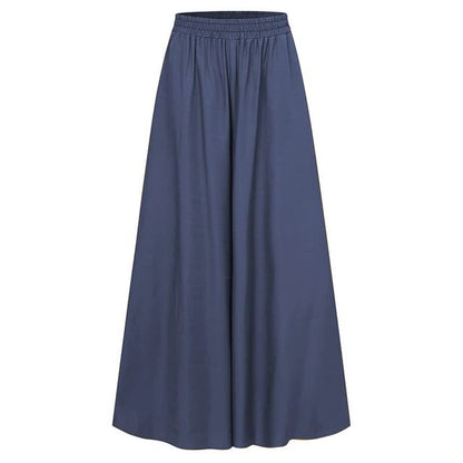 Spring And Summer Women's Wide Leg Pants Ice Silk Fold Retro