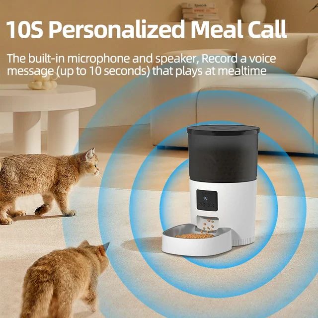 ROJECO Automatic Cat Feeder With Camera Video Cat Food Dispenser